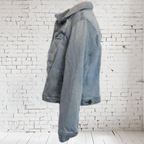 Vintage Dollhouse Distressed Blue Jean Jacket Stone Washed - Picture 3 of 4